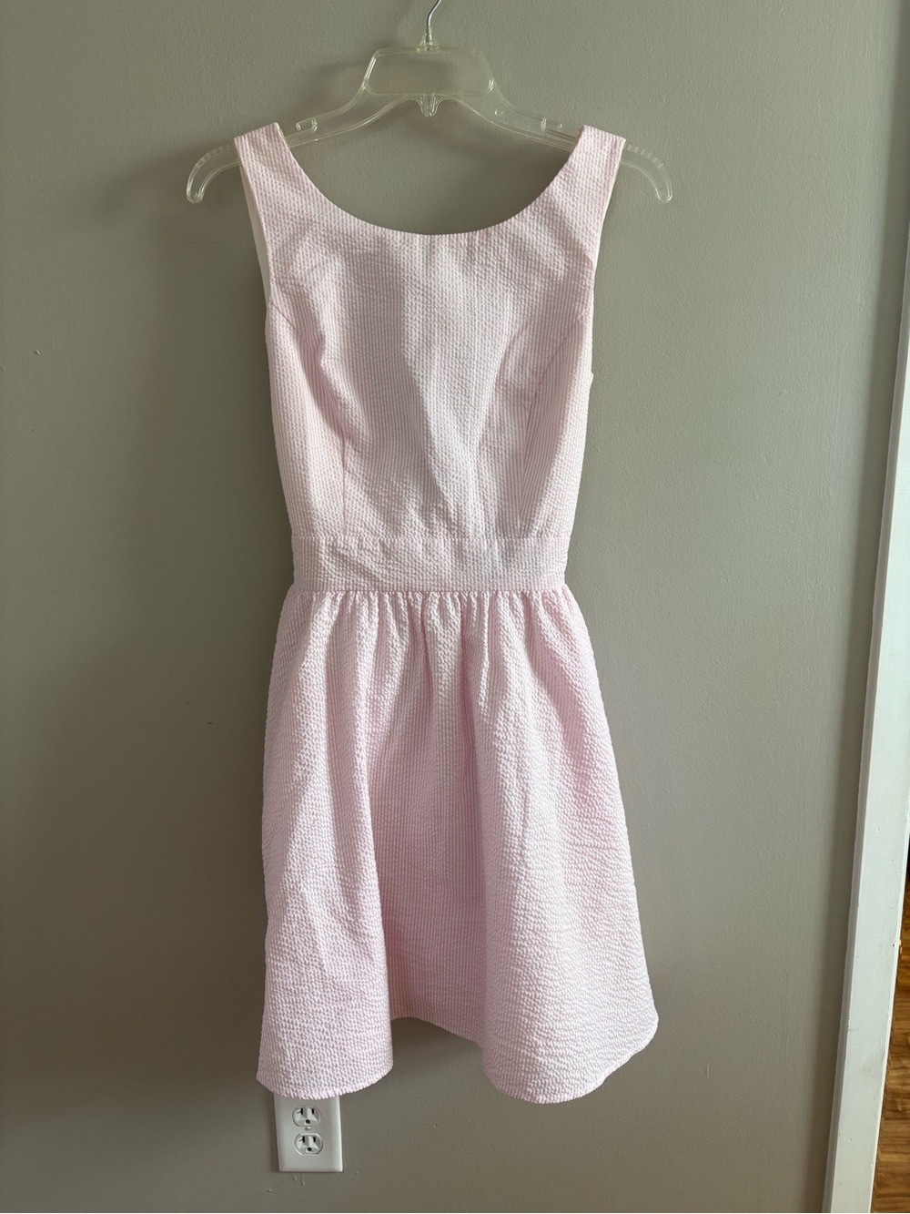 Lauren James Pale Pink Textured Fit-and-Flare Dress